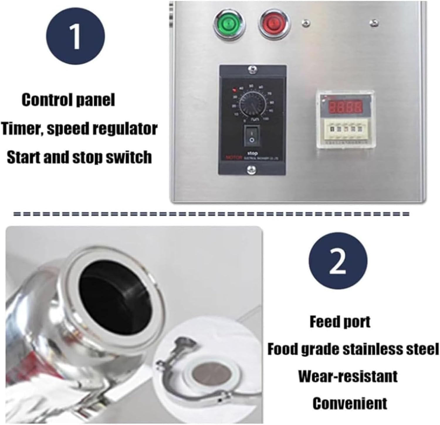 Stainless Steel Dry Powder Mixer - Efficient Particle Blender for Granual Mixing, Ideal for Feed and Powder Blending