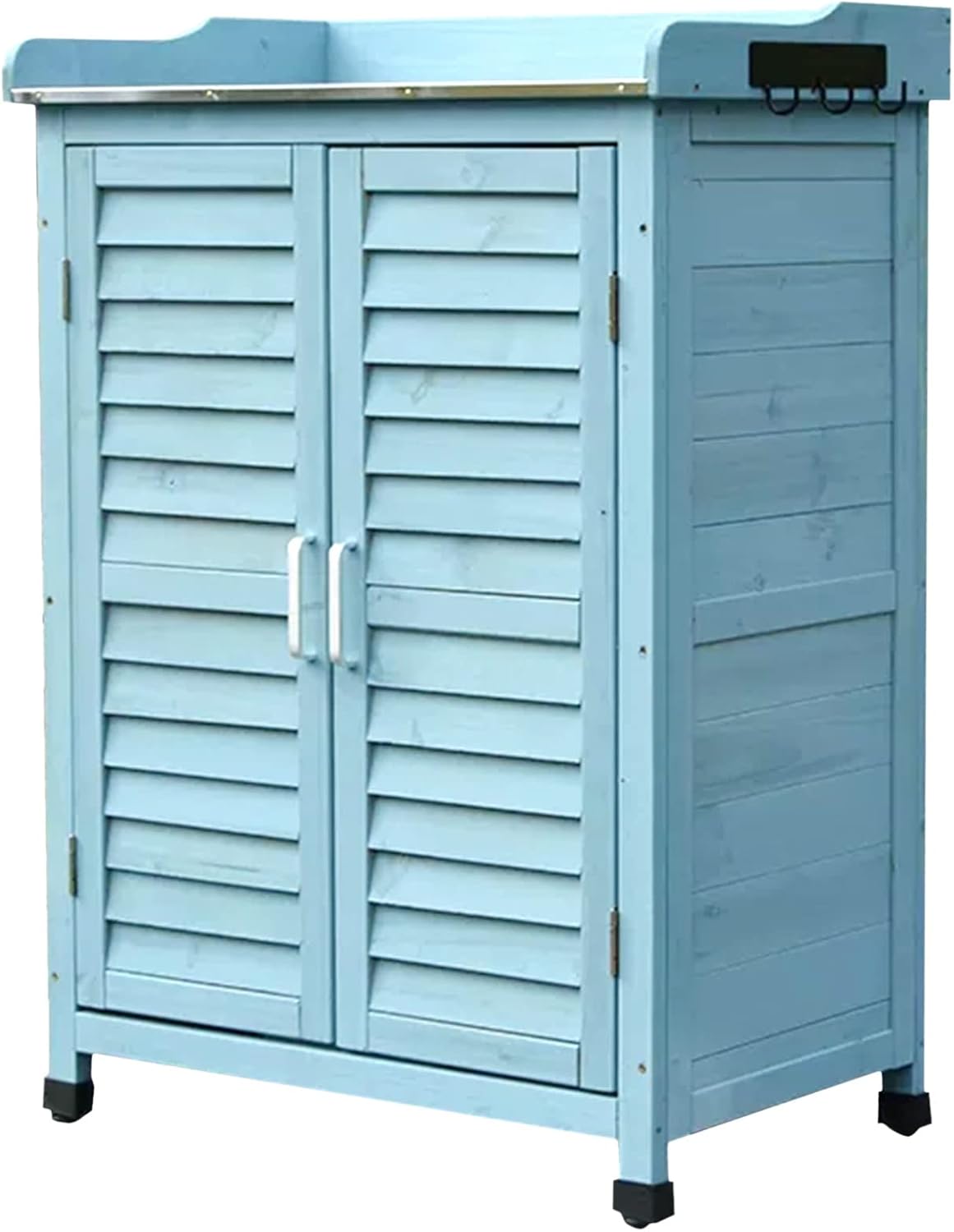 Small Outdoor Storage Shed with Waterproof Roof, Wooden Garden Tool Storage Cabinet, Weatherproof Garden House for Backyard, Patio Furniture and Lawn,B