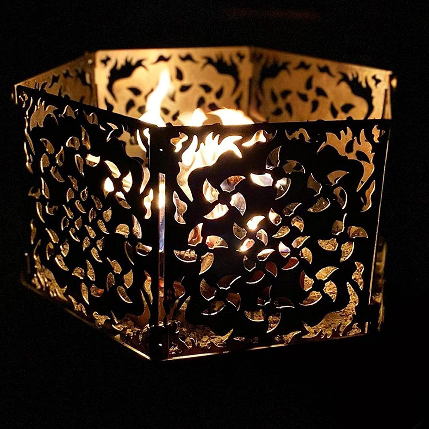 BBQ Grill Outdoor Portable Outdoor Fire Pits, Wood/Charcoal Burning Firepit Bowls, Bonfire Atmosphere Heating Lamp, Barbecue BBQ Grill Stove for Patio Backyard Garden Camping