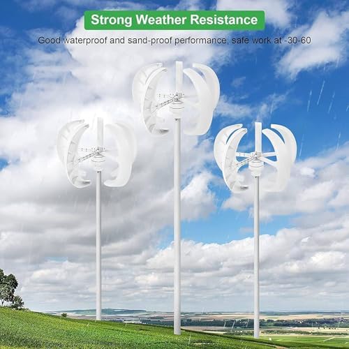 Efficient 400W-1200W Vertical Wind Turbine Generator Kit - 5 Blade 12V/24V Renewable Energy Solution for Home with Controller, Eco-Friendly Power Generation