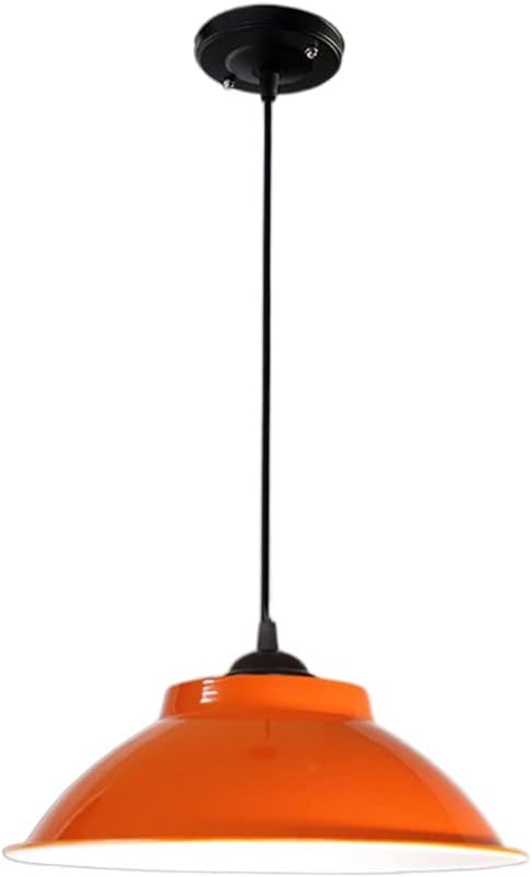 Chandelier, Industrial Wind Horn Pendant Light Aluminumcolor Pendant Light Creative Modern Adjustable Chandeliers Orange Lampshade Ceiling Decorative Lighting Fixture Country Farmhouse Lighting(Orange