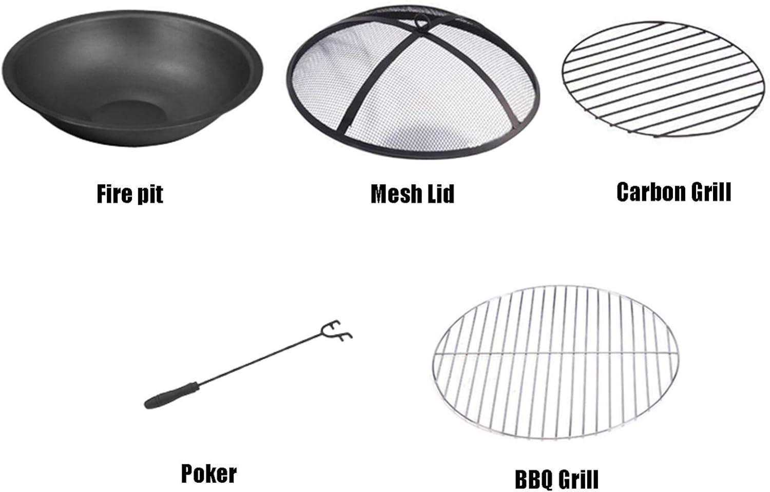 Outdoor Fire Pit Garden Wood Burning Fire Pit Bowl Barbecue Table, Backyard Patio Patio Lawn Garden Fire Pit Cooking Grate