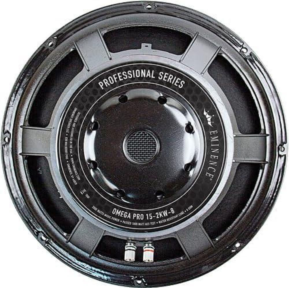 Eminence OMEGAPRO15-2KW-8 Professional Series Bass Speaker 15-in Subwoofer 1000 Wrms 2000 Watts 4-in Voice Coil 8 Ohm Water Resistant Dust Cap