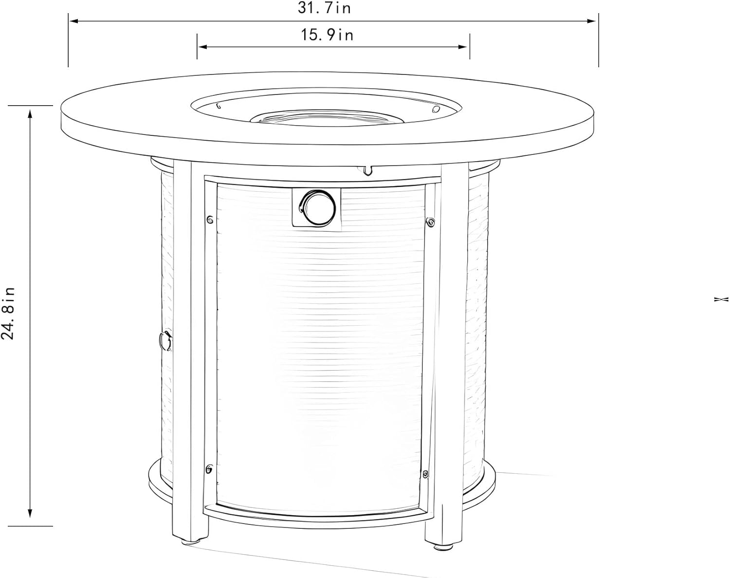 32 inch Round Propane Fire Pit Table with Lid, 50,000 BTU Outdoor Steel Fire Pit for Patio Deck, Includes Lava Rocks & Easy Assembly, Black​