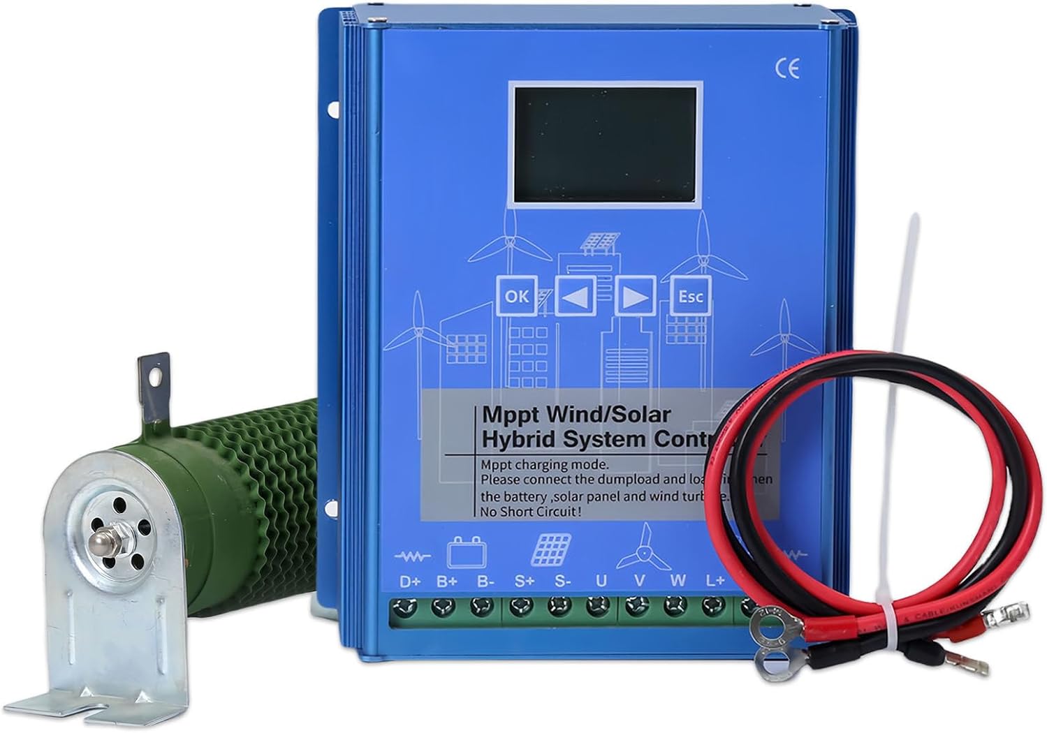 13000w Hybrid Wind Solar Charge Controller with LCD Display and Mppt Boost Charge Controller for Wind Solar Hybrid Systems for Homes, Ships, and Streetlights. 24V-13000W