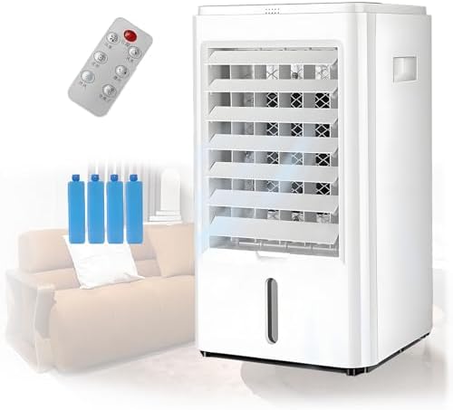 Portable Mini Air Conditioners for Home with Remote Control and Touch Screen Personal Air Conditioning Unit with 3-Speed and 4 ice Packs Portable Ac Unit Fan Car Air Cooler 12VHomeCar