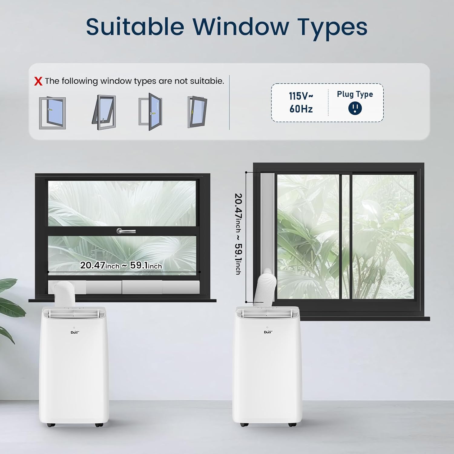 DuraComfort 14,000 BTU Portable AC | 3-in-1 Cooling, Fan & Dehumidifier | R32 Refrigerant | Remote & Window Kit | Cools Up to 450 Sq Ft