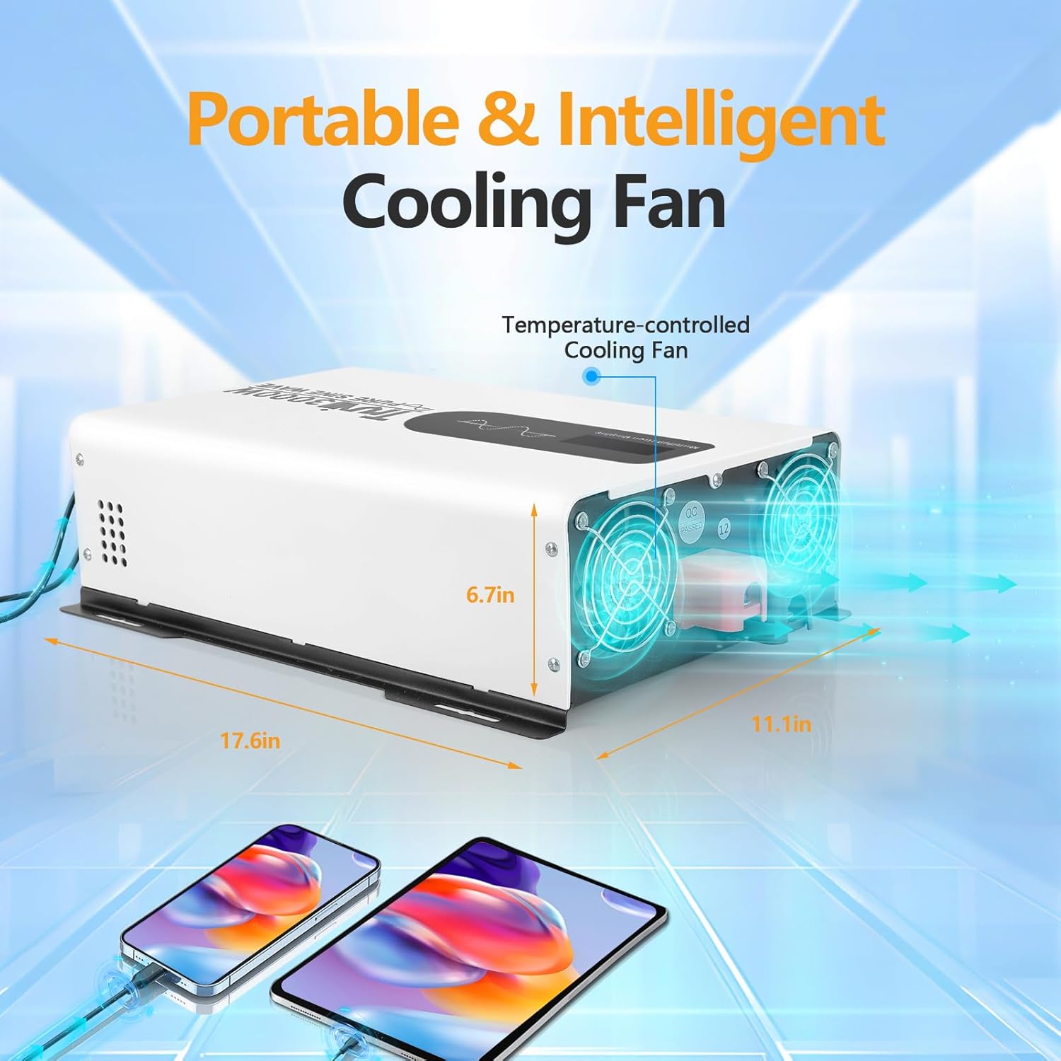 24V 4500W Pure Sine Wave Power Inverter with LED Monitor - 24V DC to 110V/120V, Solar/Off-Grid, Home/RV/Truck, Built-in AC Hardwire Ports