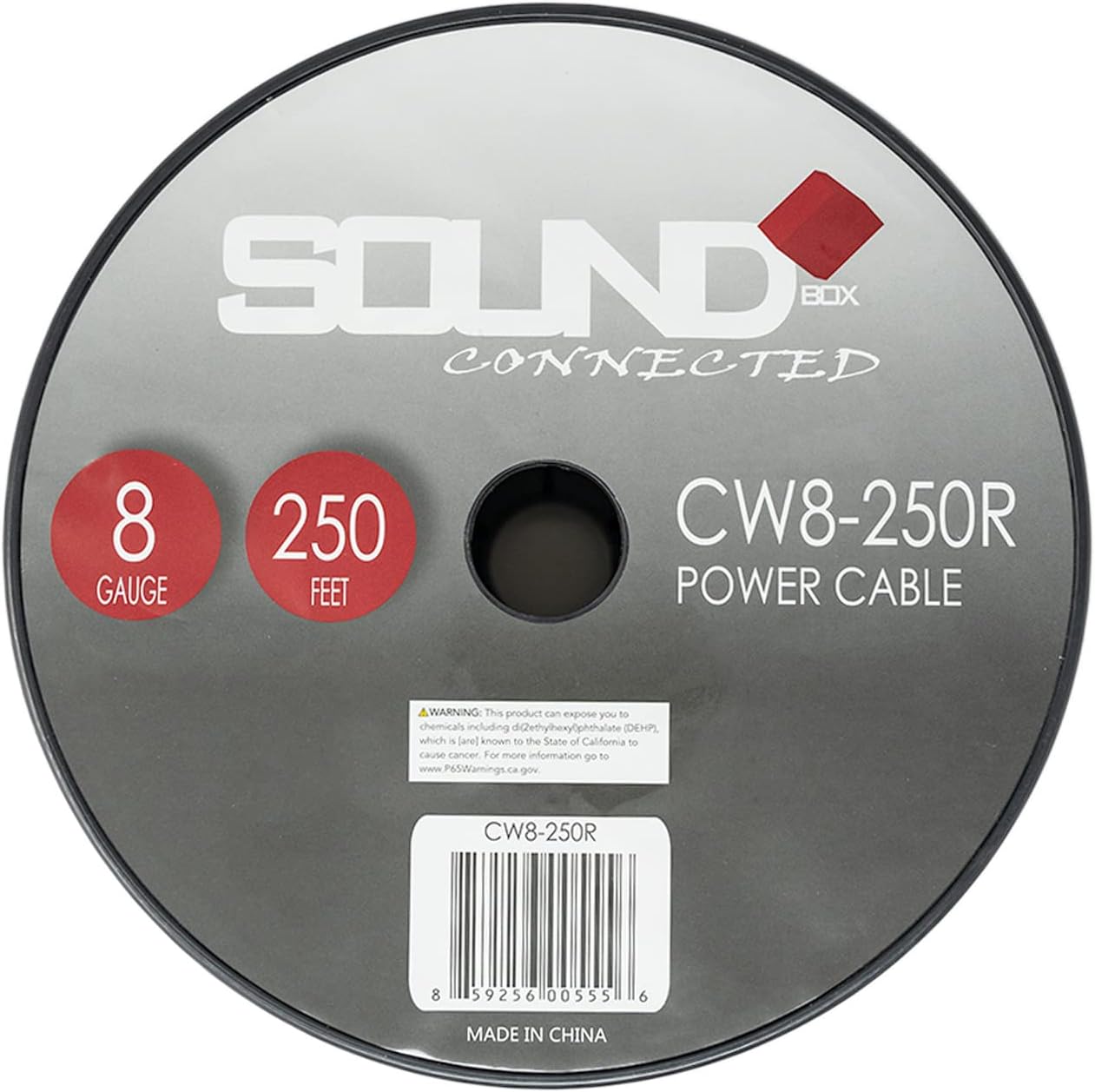 SoundBox Connected 8 Gauge 250' Wire ULTRAFLEX Amplifier Power/Ground Cable, RED