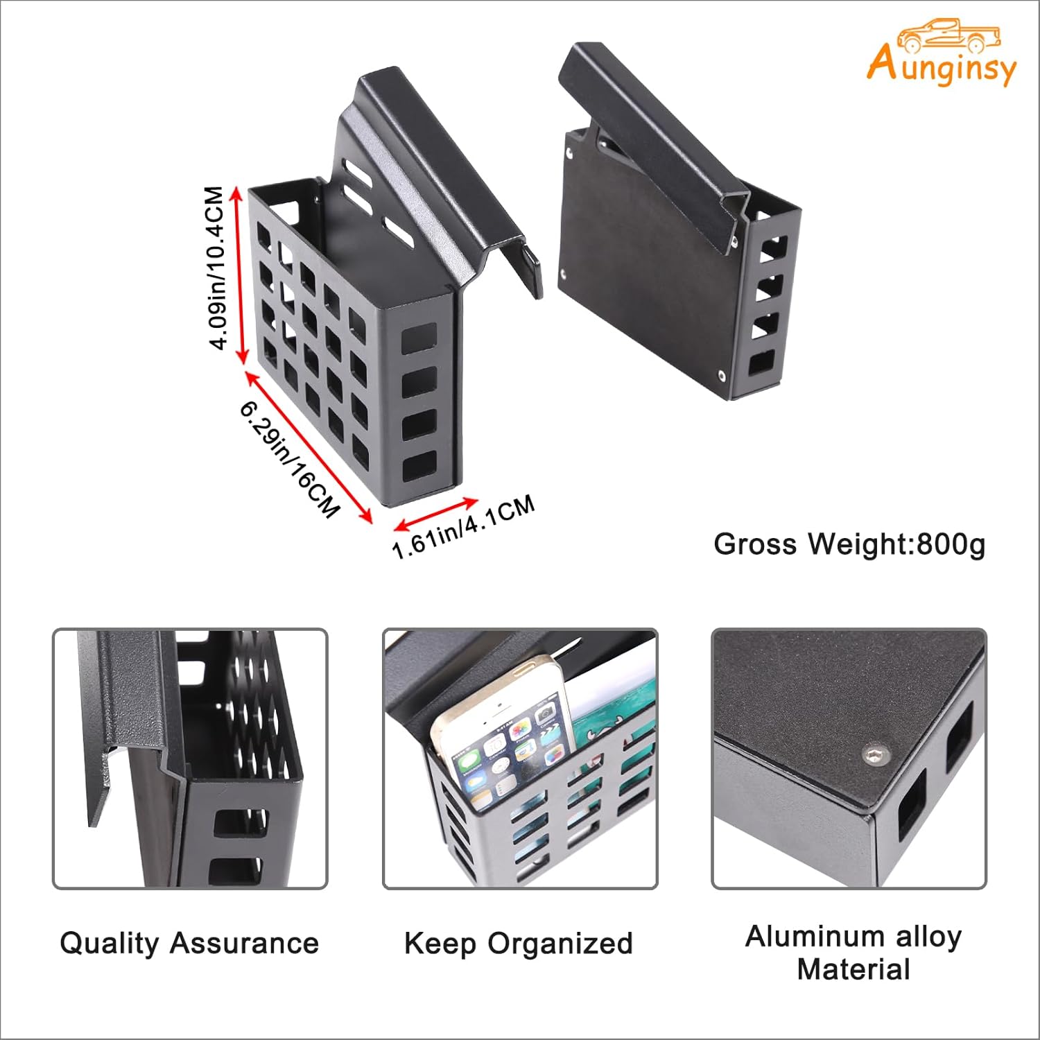 Aunginsy Car Center Console Side Gear Shift Storage Box Basket Compatible with Ford Maverick 2022-2025 Car Center Console Organizer Tray Side Gear Shift Armrest Storage Box Basket Interior Accessories