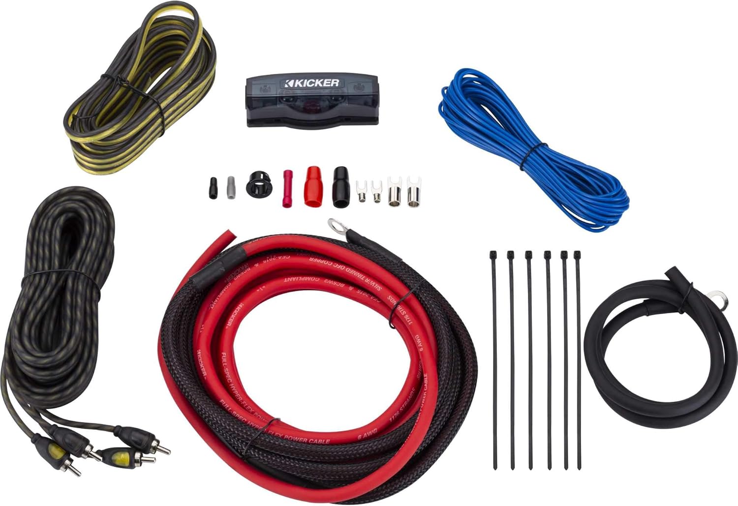 Kicker 47VK6 VK6 6AWG Complete Amplifier Wiring Kit w/2CH Interconnects