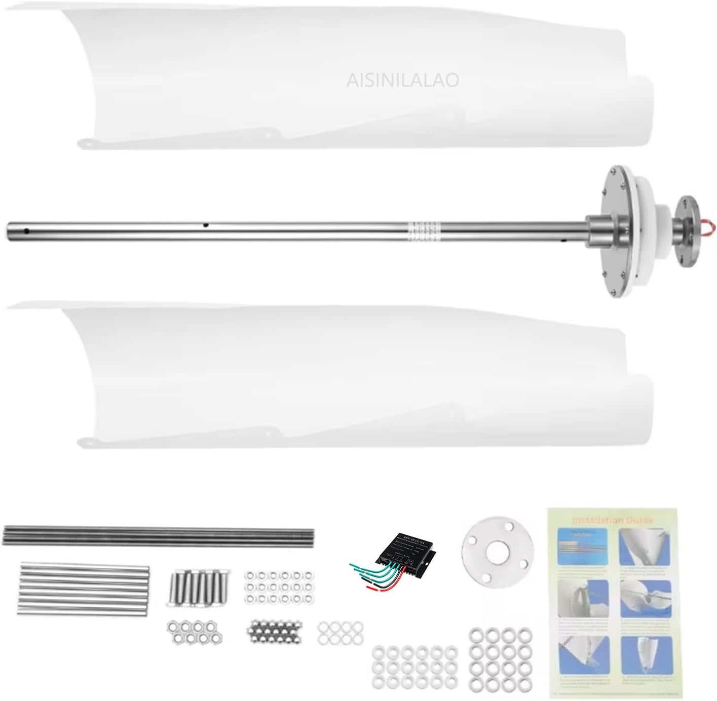 100W-400W 12V/24V Vertical Low Noise Helix Levitation Wind Turbine Generator with Controller 2 Blade Wind Power Generator Kit Suitable for Outdoor Use