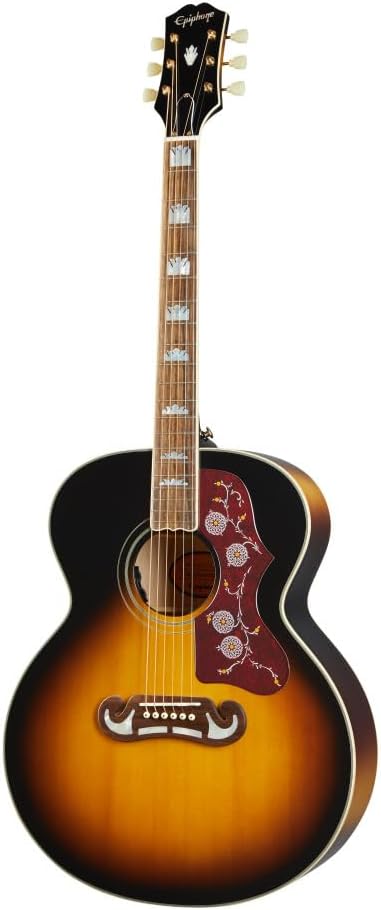 Epiphone Inspired by Gibson J-200 Jumbo Acoustic Electric, Aged Vintage Sunburst Gloss