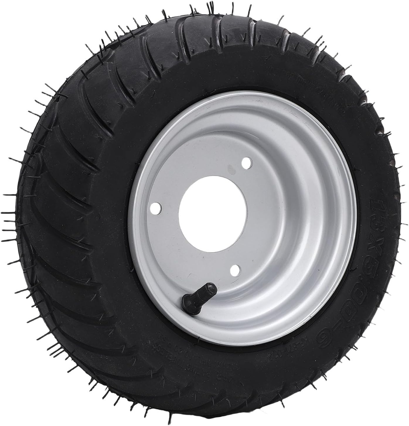 13x5.00-6 Tire and Wheel, 6 Inch Anti Slip Rubber Tires with Rim for ATV Quad Off Road Go Kart Cart Mini Bike Mower, Wheel Assembly Replacement