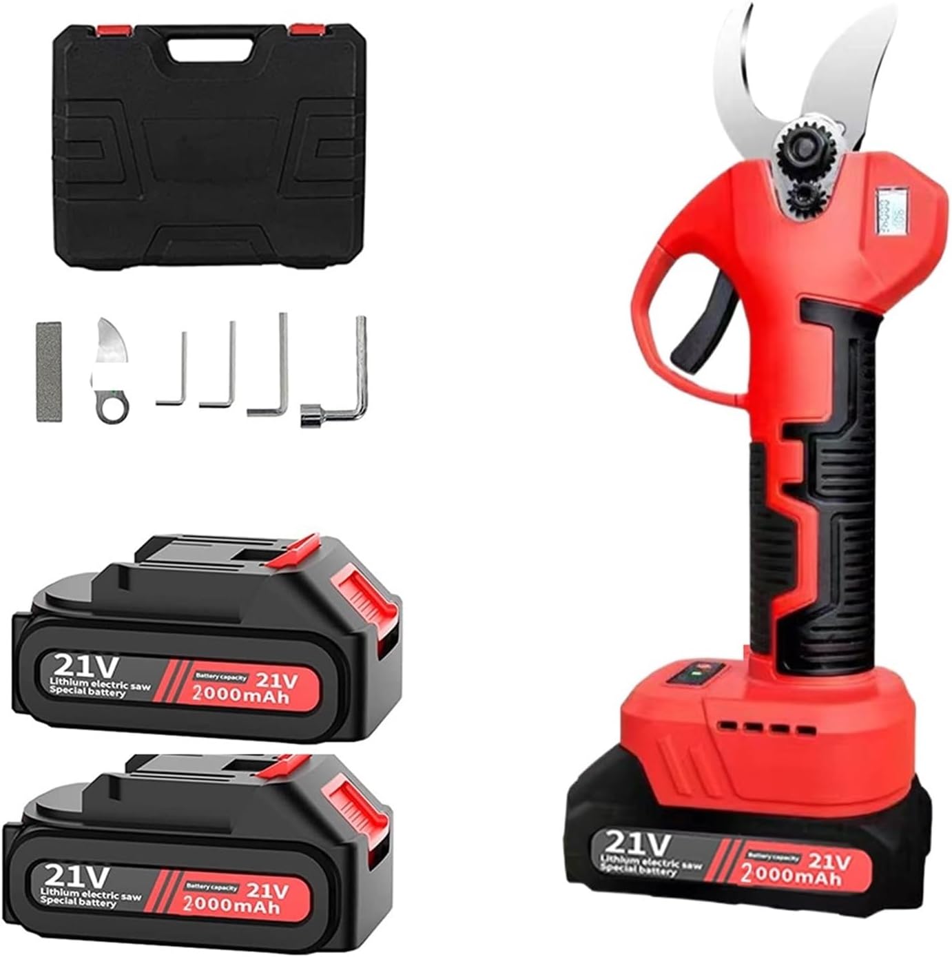 Tree Branch Pruner Electric Pruning Shears with LED Display, Professional Cordless Electric Pruner, Battery Operated Pruners Sharp, Powerful & Clean C