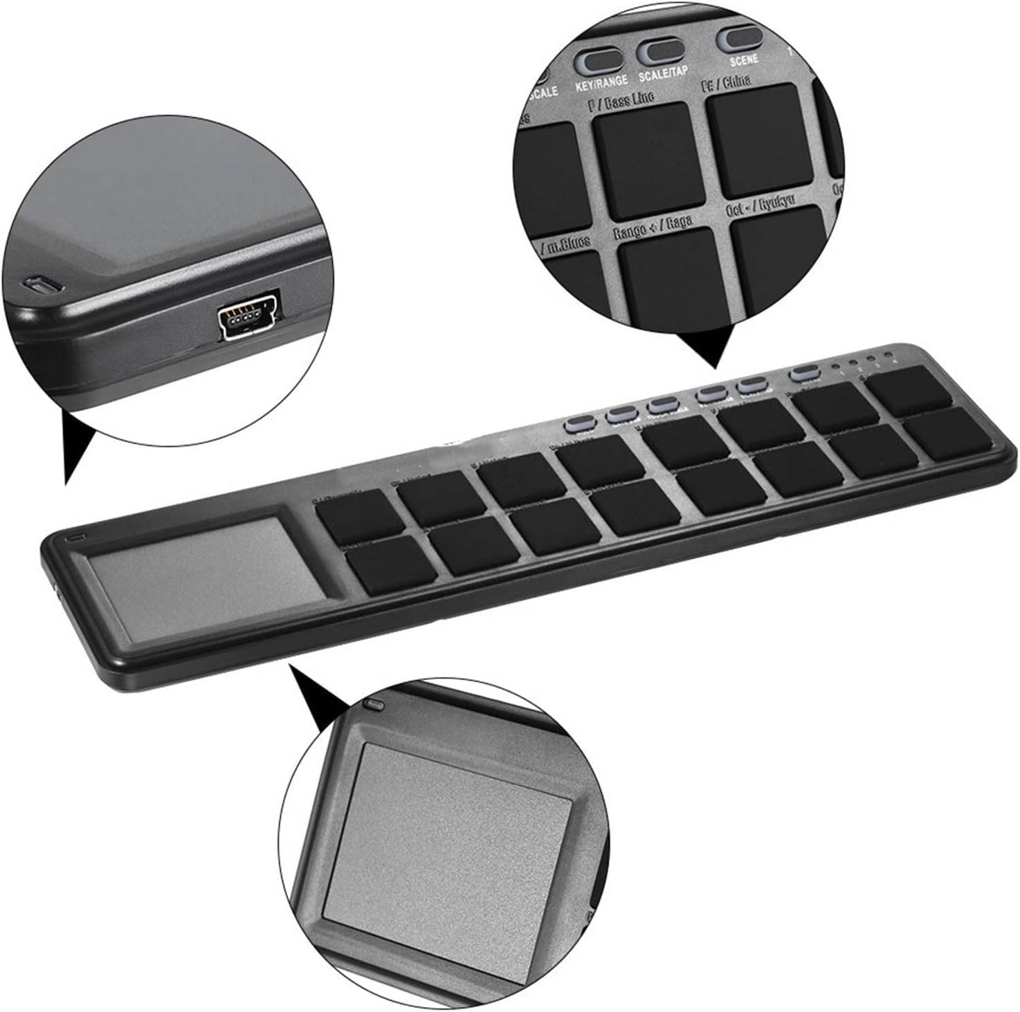 Keyboard Piano Slim-Line Portable USB MIDI Pad Controller 16 Tripper Pads with USB MIDI Controller MIDI Keyboard Parts