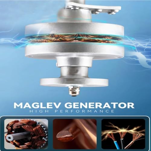 High-Efficiency 10000W 12V/24V/48V Three-Phase AC Permanent Magnet Wind Turbine with 3 Blades & Controller - Perfect for Boats, Homes, Gazebos & Chalets, 220V Output
