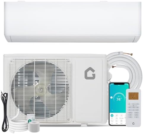 9000 BTU Mini Split Air Conditioner Heat Pump, 24 SEER2 Ductless Inverter AC Unit with Wifi Control, Copper Line Set Included, Cooling for Rooms up to 450 Sq.Ft, 208/230V