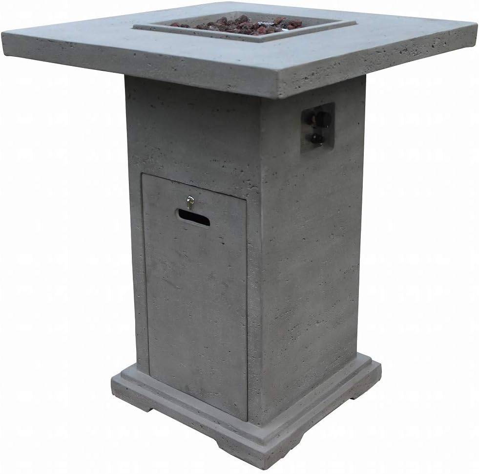 Elementi Fire Pit Outdoor Heating Bar Table H44” Montreal Bar OFG221 Propane Fire Table