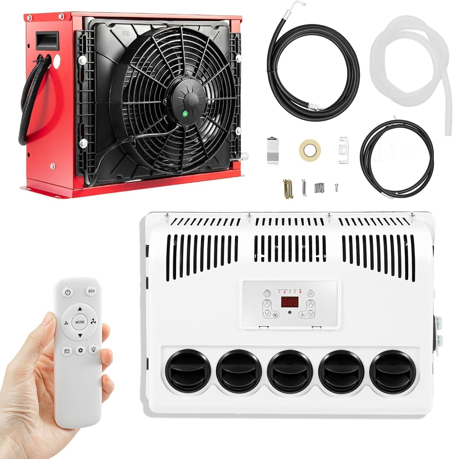 11000BTU 12V AC Mini Split Air Conditioner - Fast Cooling for RVs, Trucks & Trailers, Low Noise