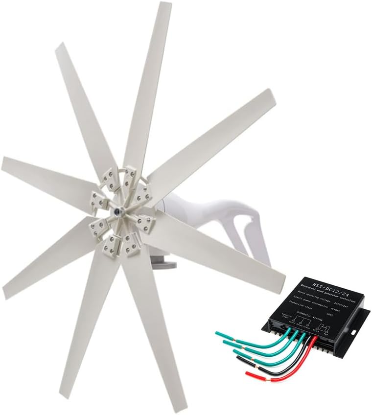 9000W Horizontal Home Wind Generator Windmill Energy Turbines 12V 24V 48V 220V Wind Turbine Kit Off-Grid Power for Solar Power Generation System