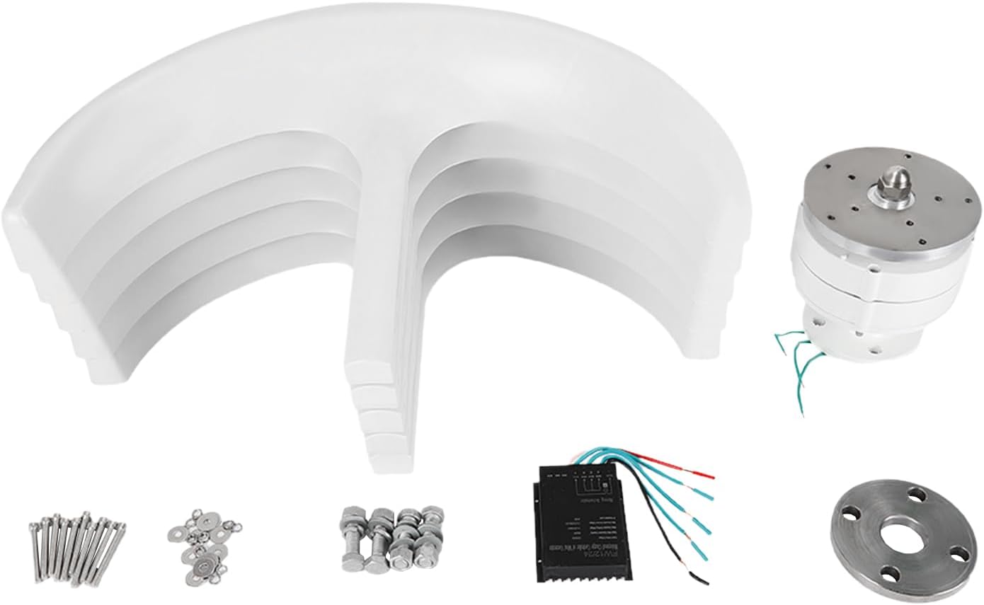 Lantern Wind Turbine Generator Kit 12V 600W Vertical Wind Power Generator w/ 5 Blade Axis, Axis Controller for Home Marine Boat Streetlight