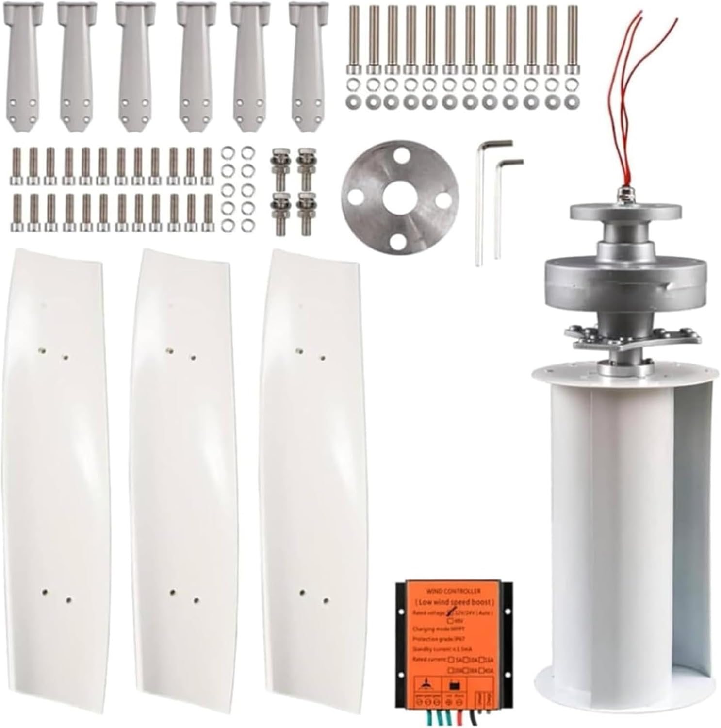 Upgraded 10000W/12000W Vertical Axis Wind Turbine Generator with MPPT Controller - 220V/12V/24V/48V Magnetic Levitation for Home & Street Lighting Solutions