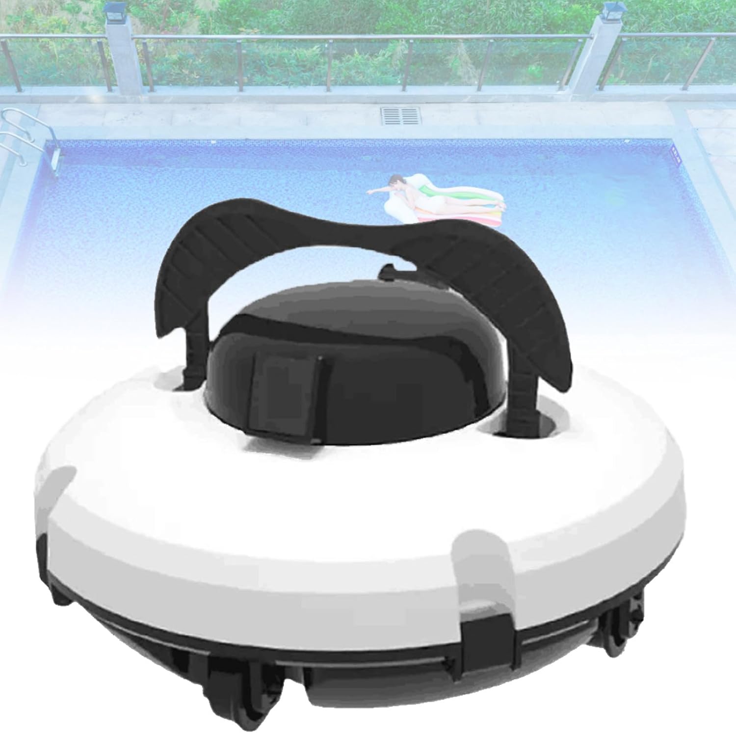 Robotic Pool Cleaner, Swimming Pool Hoover, 120 Mins Runtime, Automatic Robot Pool Vacuum for In Ground Flat Pools up to 1000 Sq.Ft