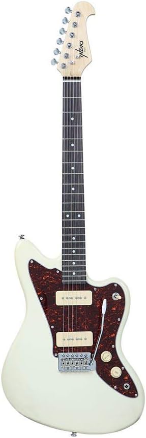 Monoprice Offset OS30 DLX Electric Guitar - Right Handed, Basswood-Body, White - Indo Series