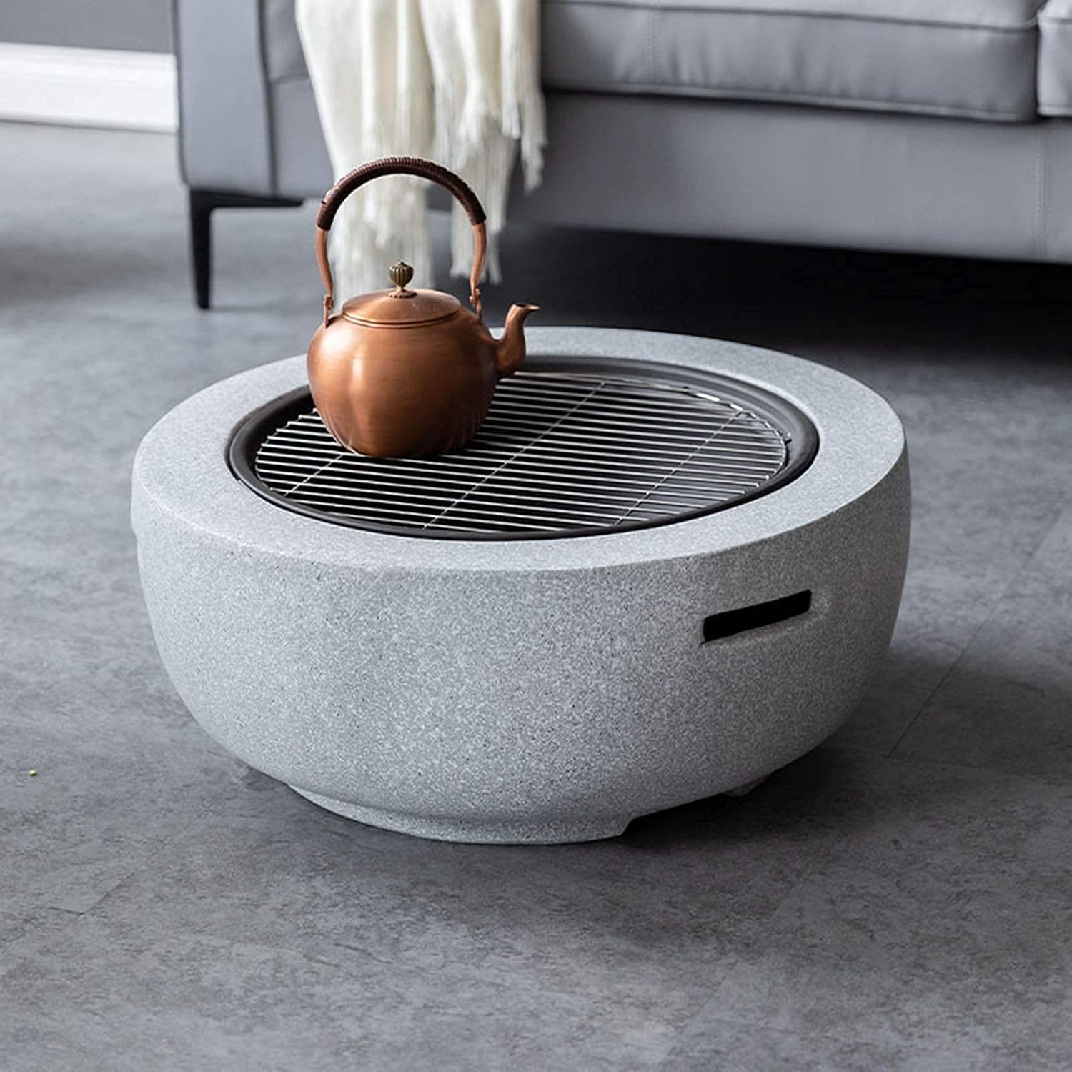 small firepit, Fire Pit Bowl for Garden and Patio, Fire Pit with BBQ Grill Shelf Grill Camping Bowl BBQ with Poker, Grill, Mesh Lid, Grate with Mesh Cover,60x34cm