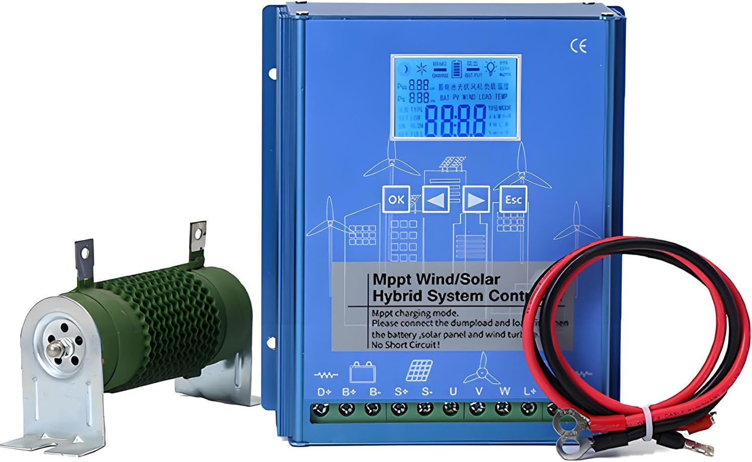 Wind Turbine Solar Hybrid Mppt Charge Boost Controller,Boost Mppt 12v/24v Off-Grid Controller,Wind Generator Intelligent Regulator,for Power Plants,Street Lamp 8000W