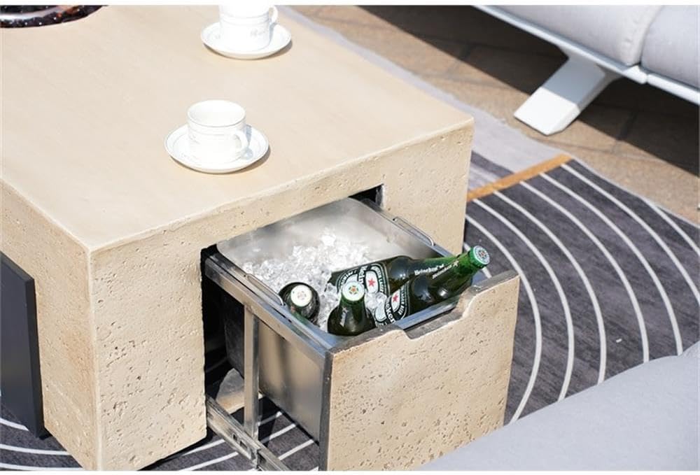 Direct Wicker Patio White Aluminum 7-Person Outdoor Seating Group with Fire Pits