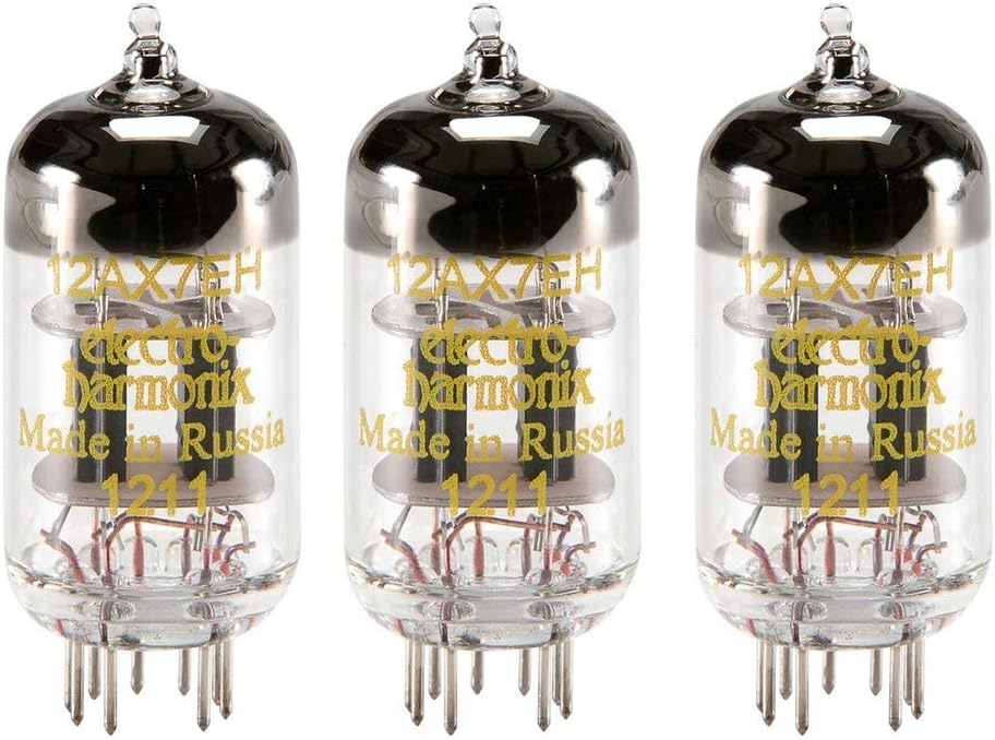 Electro-Harmonix Vacuum Tube, 12AX7 Matched Trio, Instrument-Amplifier Tubes, Polished Finish