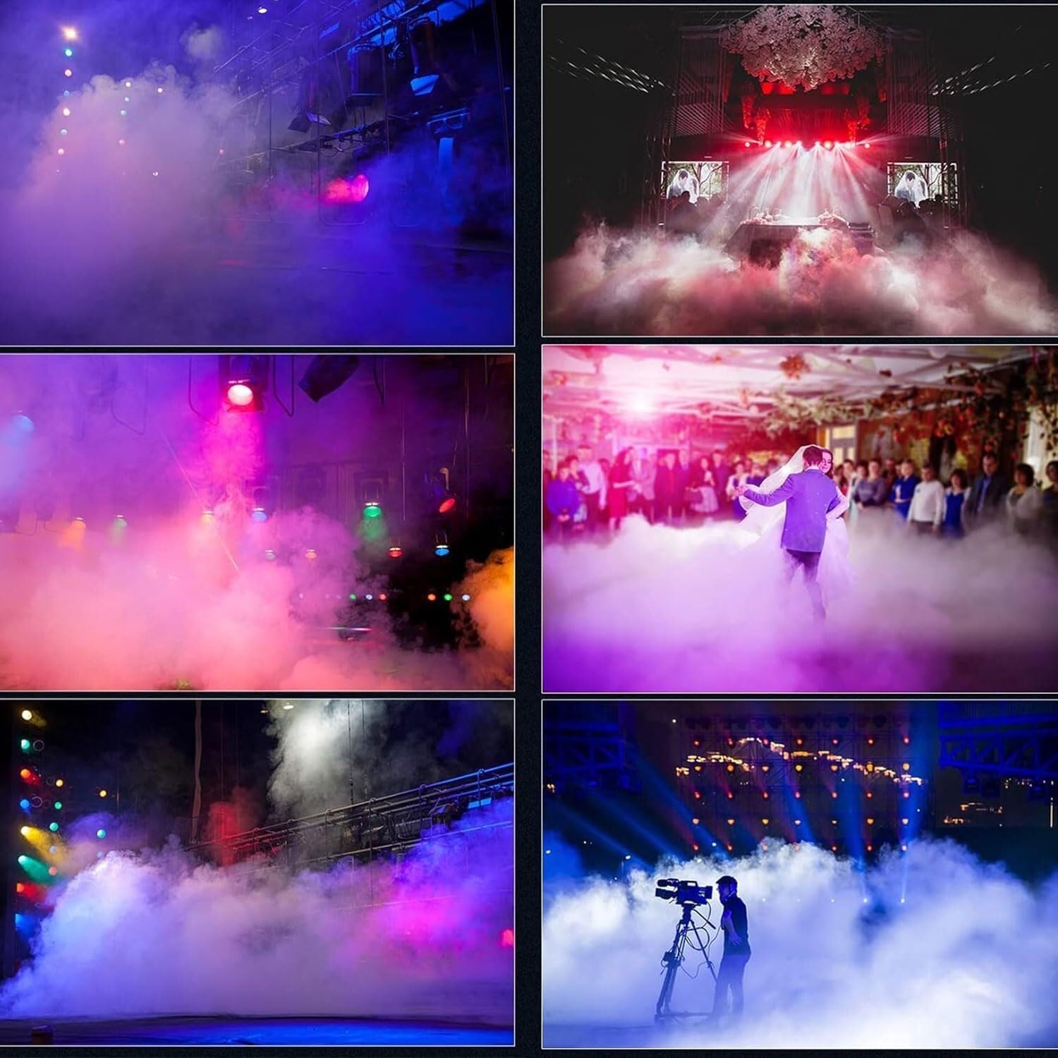 Stage Fog Machine,with DMX512 Control, No Preheating Required, Fan Angle Adjustable, 3L Oil Drum Capacity Smoke Machine For Stage Wedding Party Club 600W(Color:A)