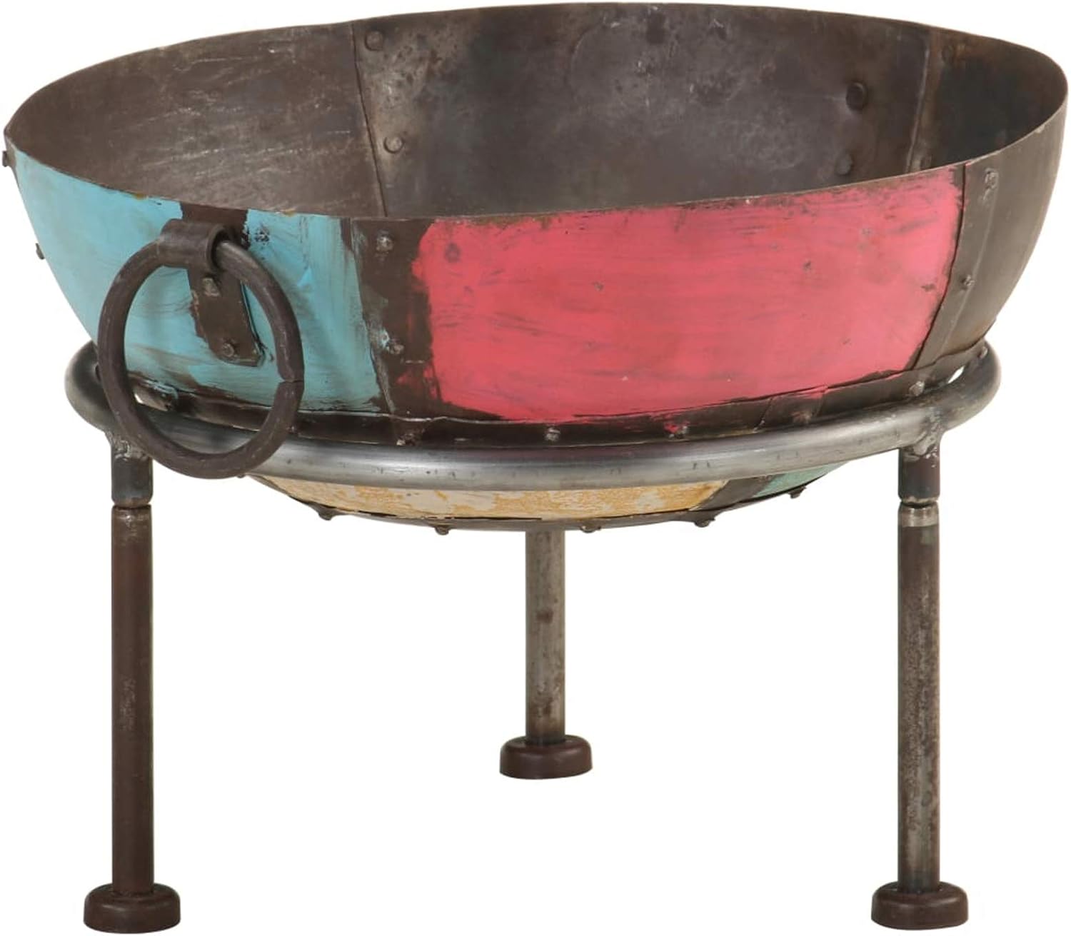 Rustic Colorful Iron Fire Bowl Ø40 cm Outdoor Fire Pit Garden Fire Pit Fire Bowl Black for Garden Terrace