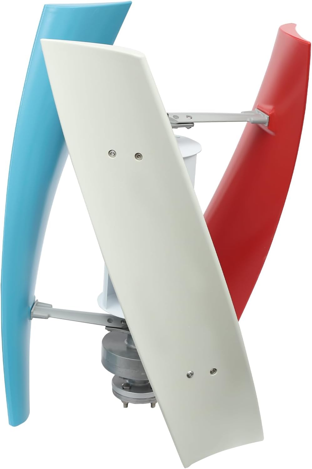 Wind Turbine Kit, 24V 100W Vertical Wind Generator with Auxiliary Wind Wheel, 3 Colorful Spiral Blades Portable Wind Power Generator Kit with Controller for Boats, Gazebos