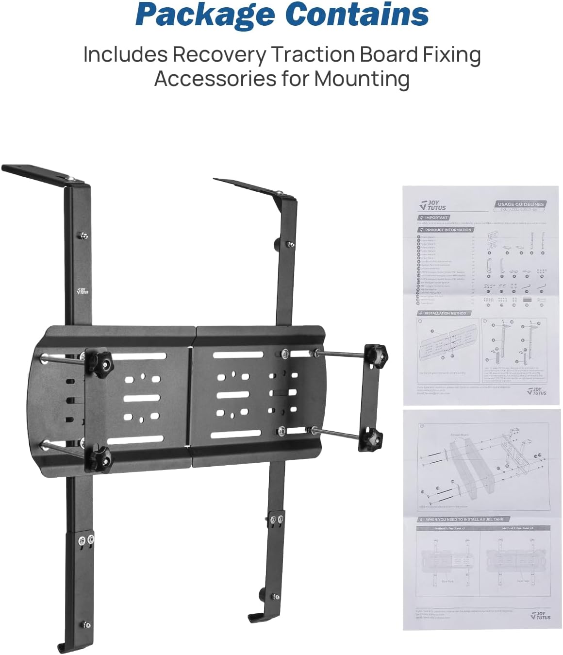 JOYTUTUS JK Rear Window Storage Panel Kit Compatible with Wrangler JK 2007-2018, Wrangler Storage Accessories Mounting Plate Kits for Gas Can Mount Recovery Traction Boards Mount