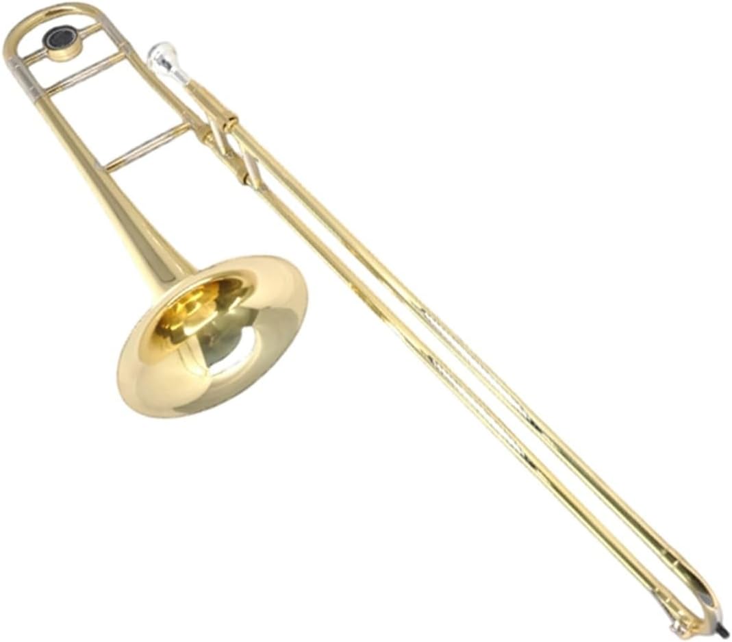 Adult Trombone Instrument Tenor Trombone Instrument B Flat Beginner's Drawstring Brass Lacquer Gold