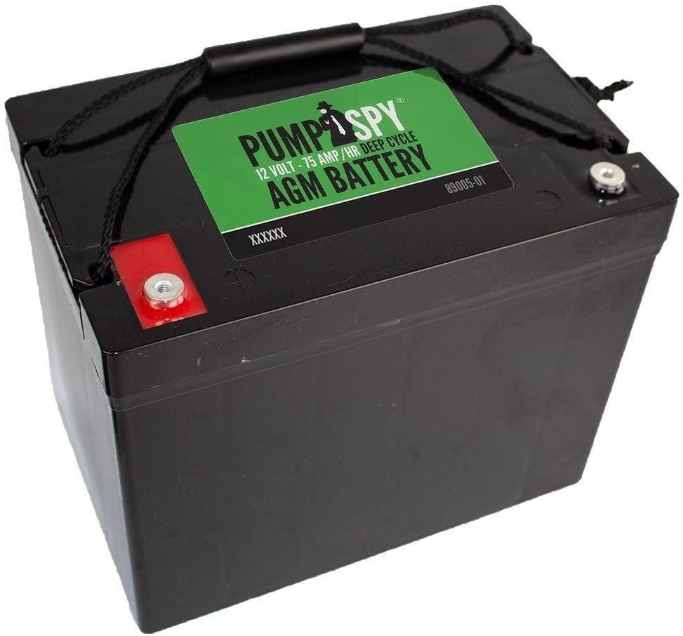 PumpSpy Maintenance-free Sump Pump Battery AGM Ideal for Start-stop Applications, Insusceptible to Vibration, Handles High Electrical Loads (75Ah)