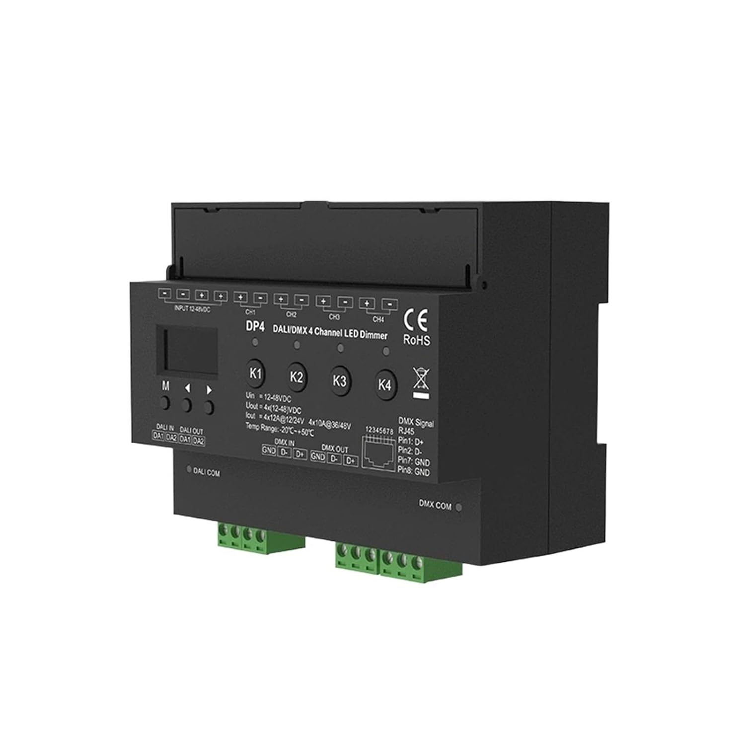 DALI/DMX 4-Channel Constant Voltage LED dimmer DC 12V 24V