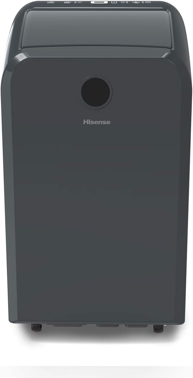 Hisense Dual-Hose Portable Air Conditioner with Inverter Technology 10,000 BTU Cooling Dehumidifier Fan for Rooms up to 550 sq ft, Remote Control, Black (Renewed)