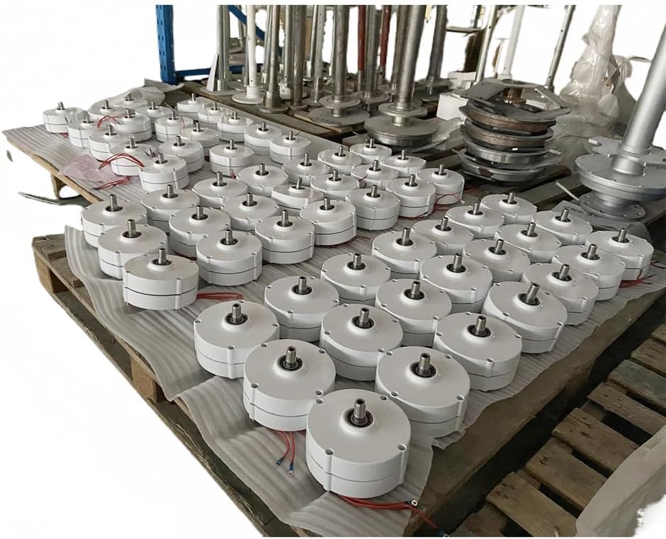 12V 24V 48V 220V 3 Phase Alternator Home Permanent Magnet Electric Motor Generator, 10000W with Controller for Vertical Horizontal Wind Turbine(White)