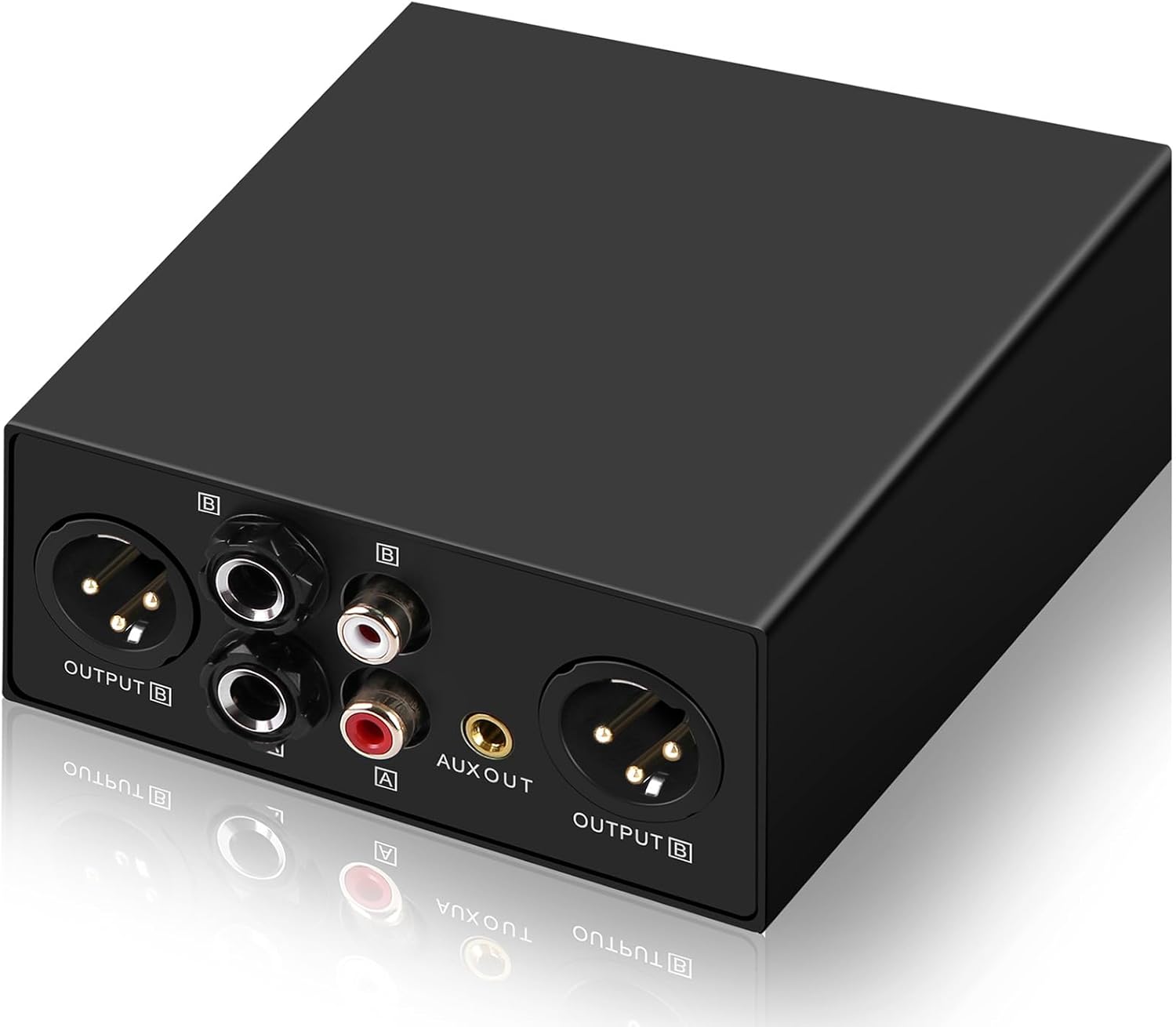 6.35&XLR 1/4″TRS RCA 3.5mm AUX Input Output Multi Channels Ground Loop Noise Isolator Gold Coating Audio Hum Eliminator Speaker Noise Filter Aluminum Shell HIFI Stereo Audio Player (Black)