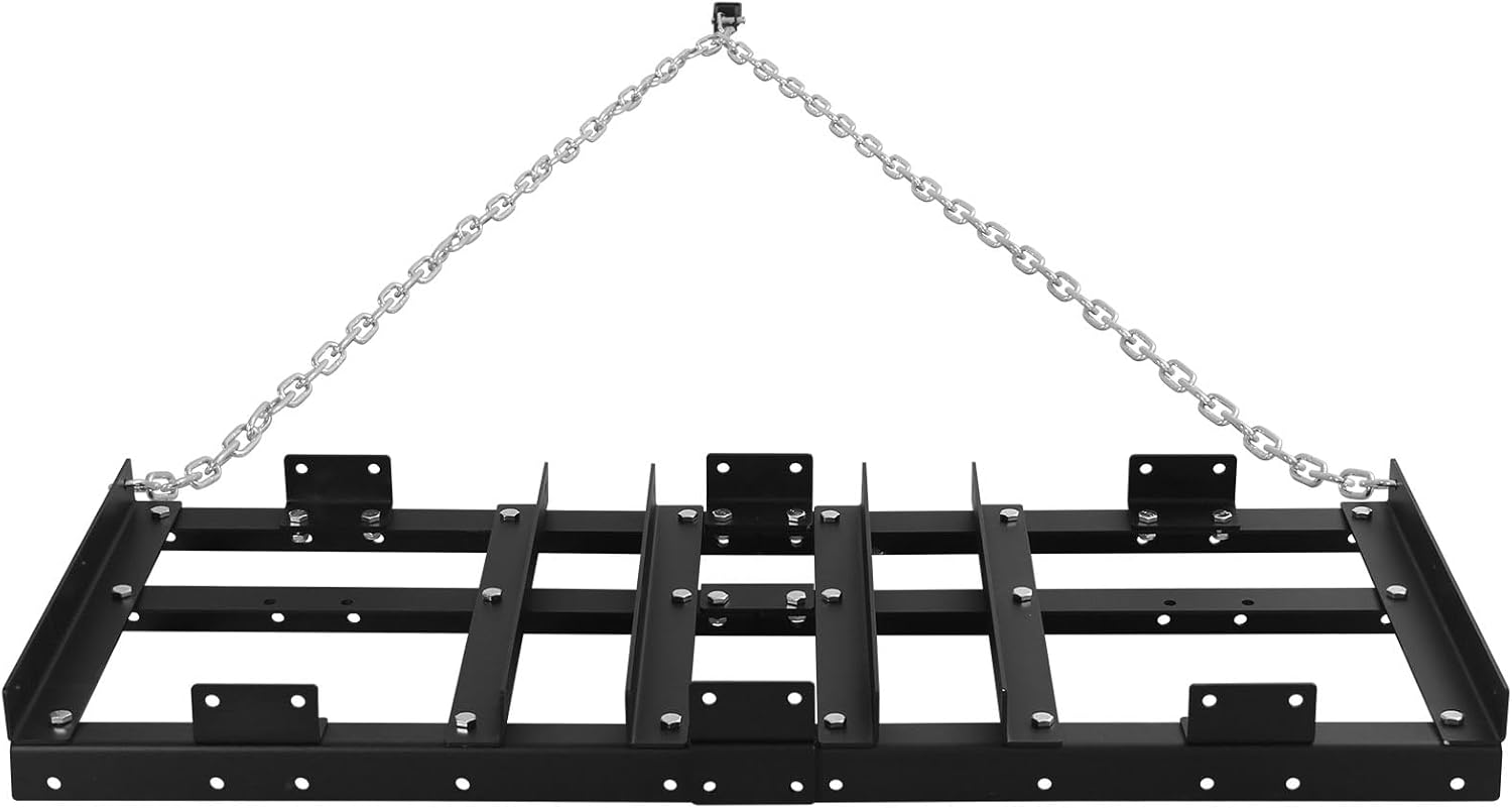 Drag Harrow Driveway, 4FT Lawn Leveling Rake with Heavy Duty Chain Power Rake, for ATV, UTV, Tractor, Mower and Landscape Maintenance for Gravel Driveways and Beyond