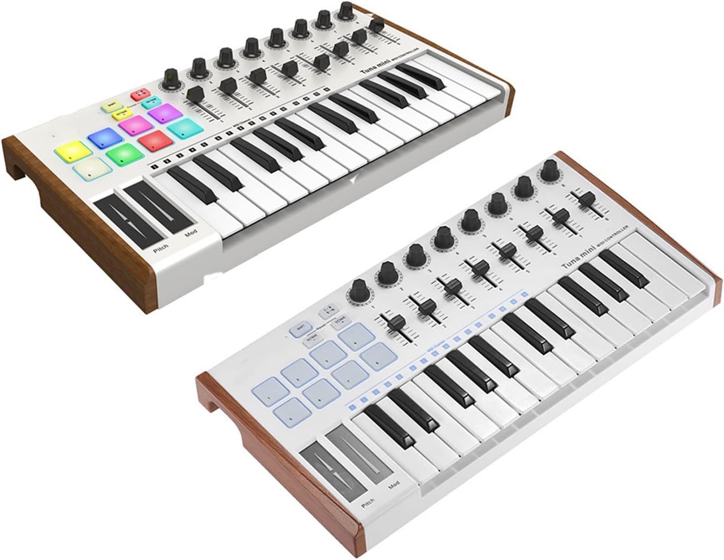 Keyboard Piano 25-Key MINI Ultra-Portable USB MIDI Keyboard Controller MIDI Controller 8 RGB Backlit Trigger Pads