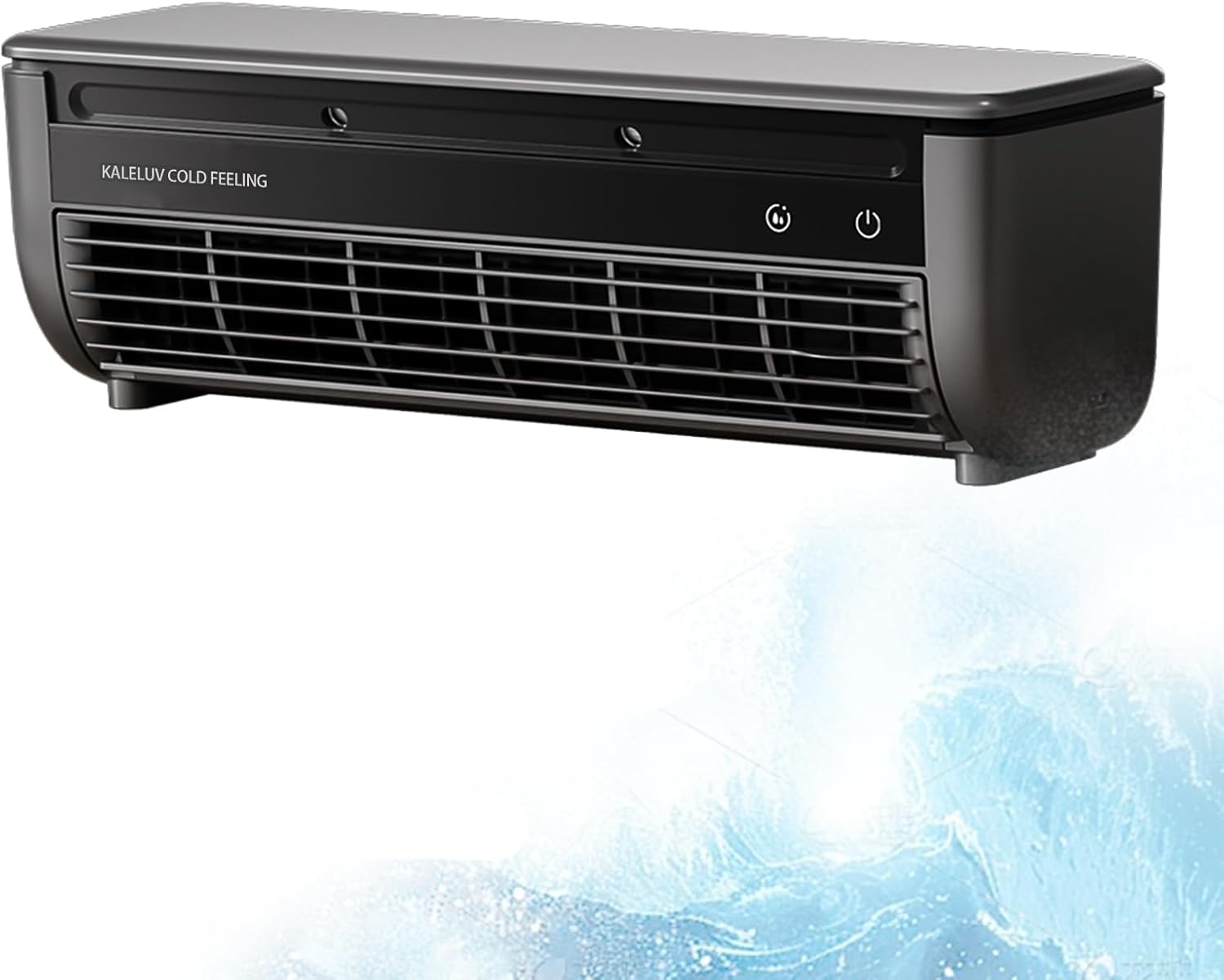 Portable Cooling Air Conditioning Fan, Wireless Charging Air Conditioner, No Drilling Kitchen Wall Airs Conditioner Fan, Wall Mounted Fans, Releases Ice Mist Particles, for Kitchen Bedroom (Black)