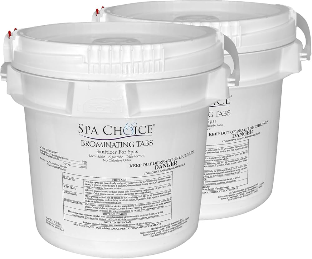 SpaChoice 3.5-Pounds 2-Pack Premium Brominating Tabs Sanitizer for Spas, Bromine Tablets for Spa Hot Tub, Made in USA