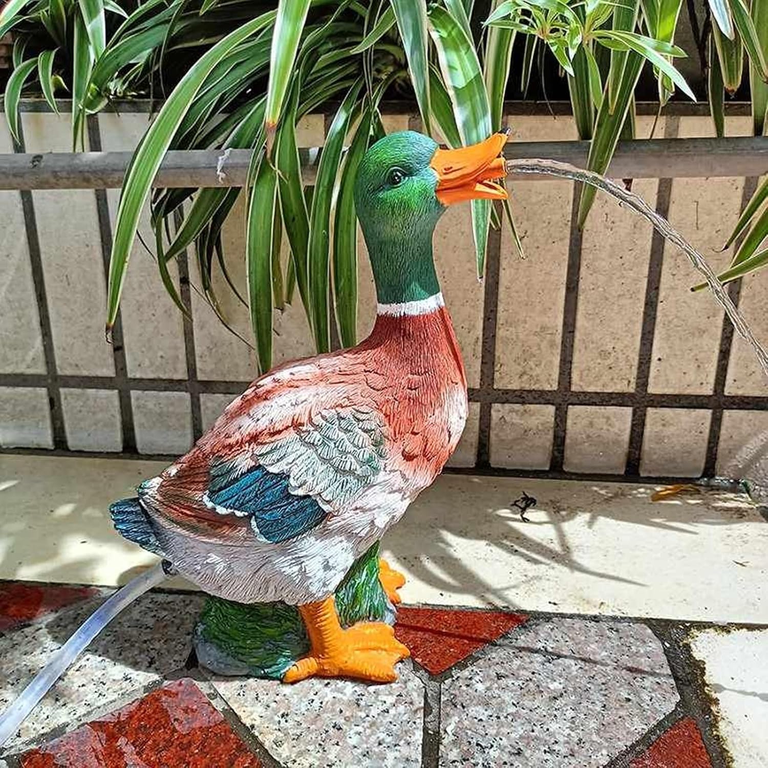 Garden Pond Spitters, Animal Pond Fountains, Fish Pond Water Circulation Outlet Landscaping, with Water Pump and Hose, for Above Ground Pools(Green)