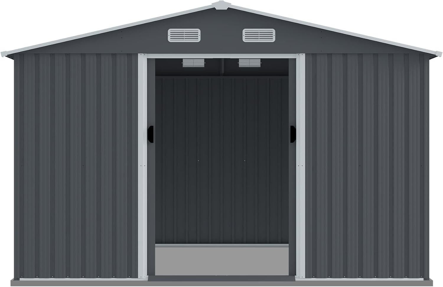 ZeHuoGe Outdoor Storage Shed,Storage Shed Large with Vents, Heavy Duty Storage House,Garden Tool Shed for Backyard Garden Patio Law (Grey, 8 x 10 FT)