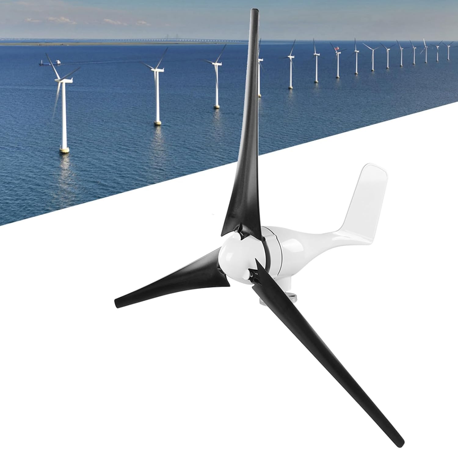 Yunseity Wind Turbines Kit, Automatic Adjustment of Wind Direction Angle Practical Small Wind Generator, Convenient for Terraces -4080? Wind Power Parts 1200W (24V)